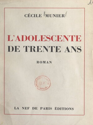 cover image of L'adolescente de trente ans
